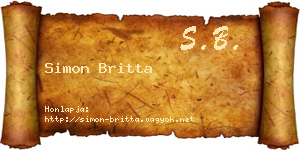 Simon Britta névjegykártya